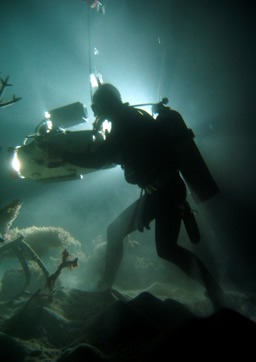 George filming underwater